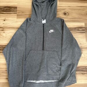 Nike Women's Gray Half-Zip cropped hoodie size S